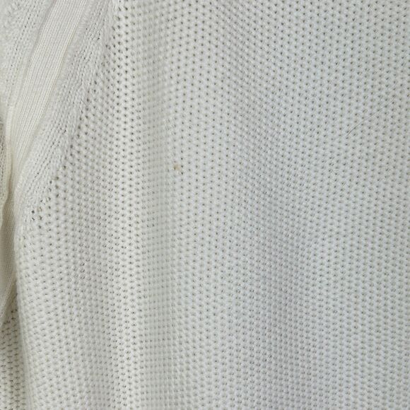 ATHLETA Varsity Crewneck Knit Pullover Side Zipper Sweater Cotton Ivory Cream L - Picture 12 of 12